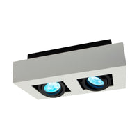 Reflector de techo empotrado Spectrum MIRORA GU10, 2x10W LED, 250V, IP20, ajustable, aluminio Blanco Negro