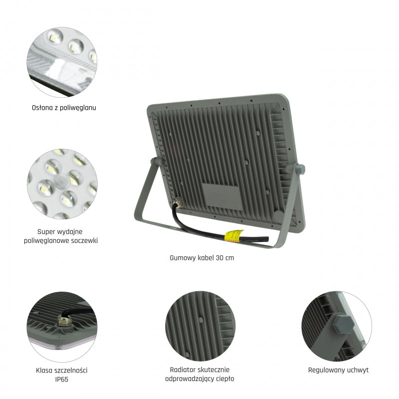 Proyector LED Spectrum NOCTIS MAX 100W 6500K 8600 lúmenes 230V IP65 IK08 85° Gris iluminación exterior