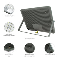 Proyector LED Spectrum NOCTIS MAX 150W 6500K 14000 lúmenes 230V IP65 IK08 85° Haz Carcasa Gris Exterior