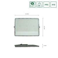 Proyector LED Spectrum NOCTIS MAX 150W 6500K 14000 lúmenes 230V IP65 IK08 85° Haz Carcasa Gris Exterior