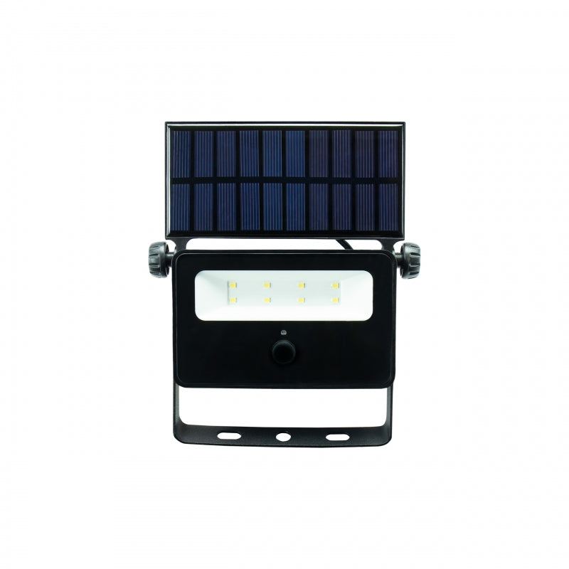 Proyector LED Spectrum NOCTIS SOLARIS MINI 2W 6000K 200 lúmenes IP65 Negro con sensor de movimiento PIR alimentado por energía solar