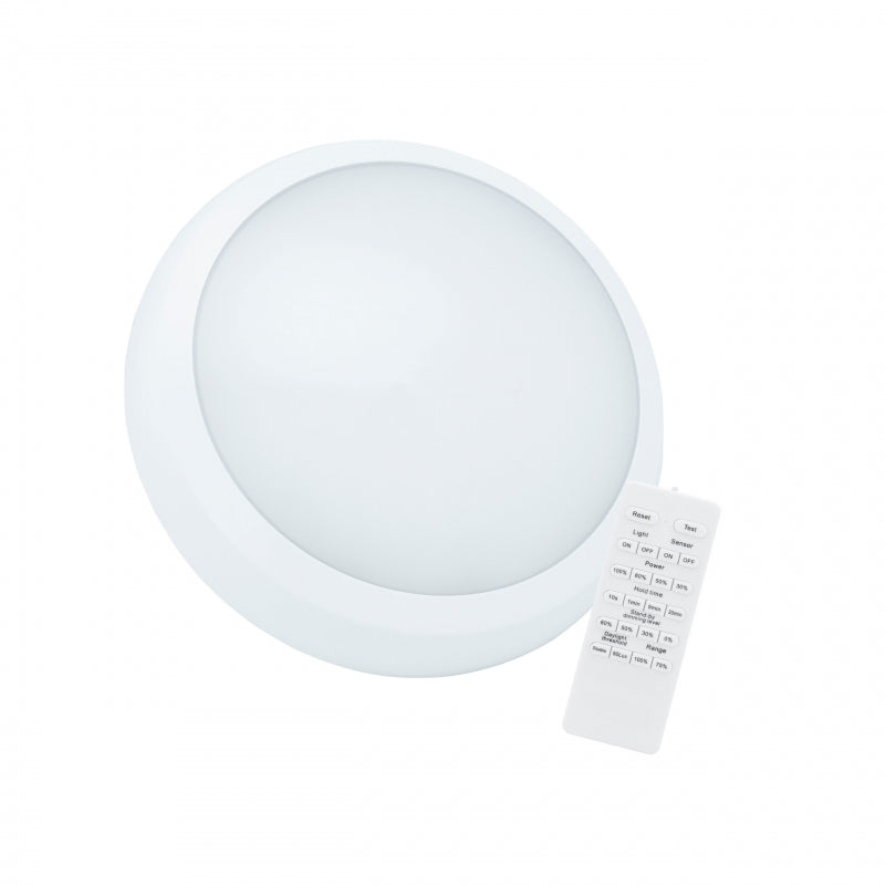 Lámpara de techo LED Spectrum NYMPHEA CITY PRO 2 24W CCT 230V IP65 IK08 3500 lúmenes 120° Redonda Blanca con sensor