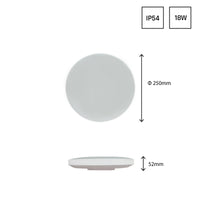 Espectrum NYMPHEA plafón LED 18W 3000K 230V IP54 redondo Blanco Negro 1950 lúmenes 115° montaje superficial