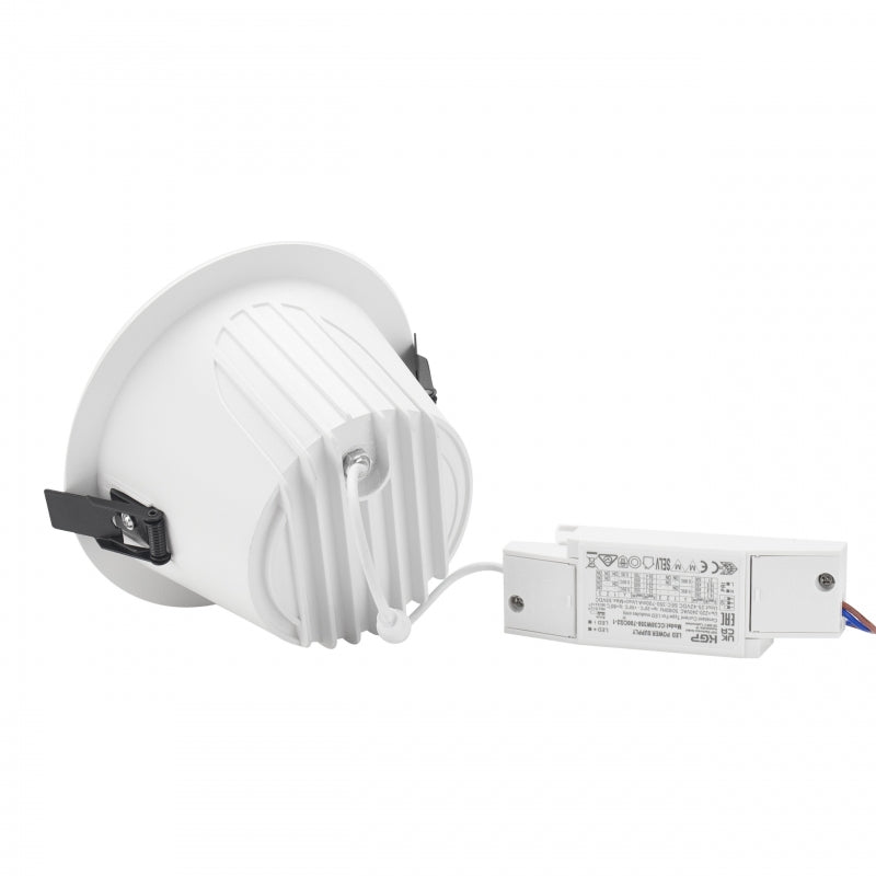 Spectrum ORBITO Downlight LED 14-27W 4000K 230V IP44 CRI 90 UGR<19 Blanco Redondo Reflector Negro Empotrado