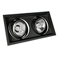 Spectrum recessed LED luminaire AR111 GU10 x2, 2x25W, 250V, IP20, Black aluminum housing