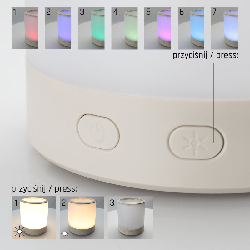 Lámpara de camping LED Spectrum SOLARA Campo 2W 3000K-6500K IP20 USB-C banco de energía recargable solar