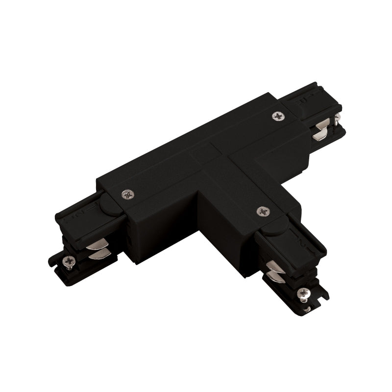 Spectrum SPS 2 Conector T Izquierdo Negro, Accesorio de Riel de Iluminación de Aluminio, IP20, 230V, Montaje en Techo o Suspendido