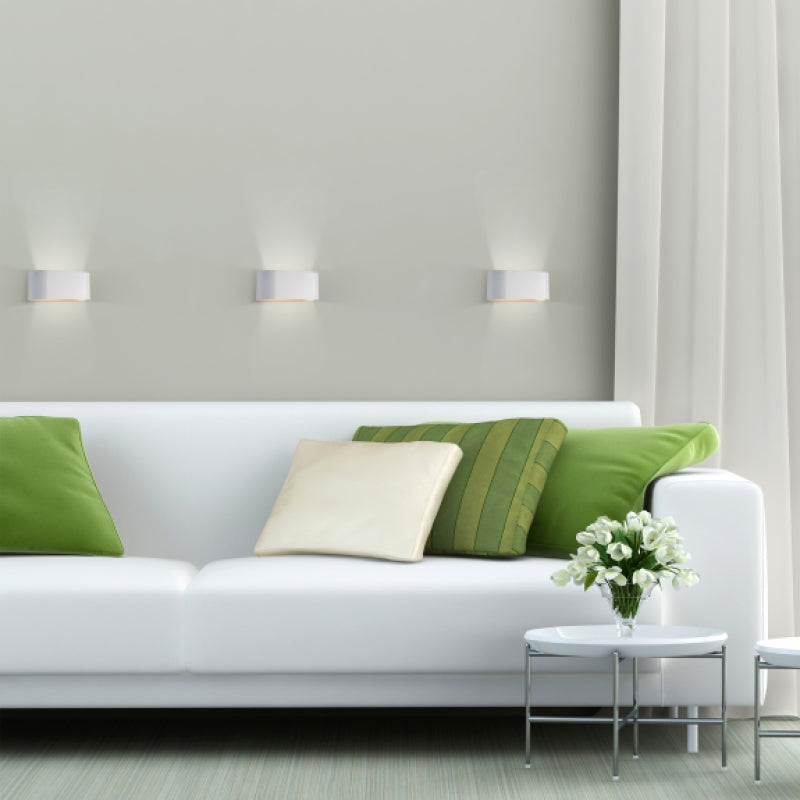 Aplique de pared Spectrum SQUALLA G9, Blanco Dorado, 6W máx., 250V, IP20, carcasa de aluminio, montaje superficial