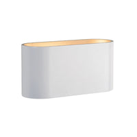 Aplique de pared Spectrum SQUALLA G9, Blanco Dorado, 6W máx., 250V, IP20, carcasa de aluminio, montaje superficial