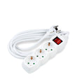 Regleta Technik de 3 tomas con cable de cobre de 5m 1.5mm², interruptor, color blanco, 16A 250V