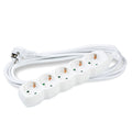 Regleta Technik de 5 tomas, cable de cobre de 3m 1.5mm², 250V 16A blanca con protección infantil