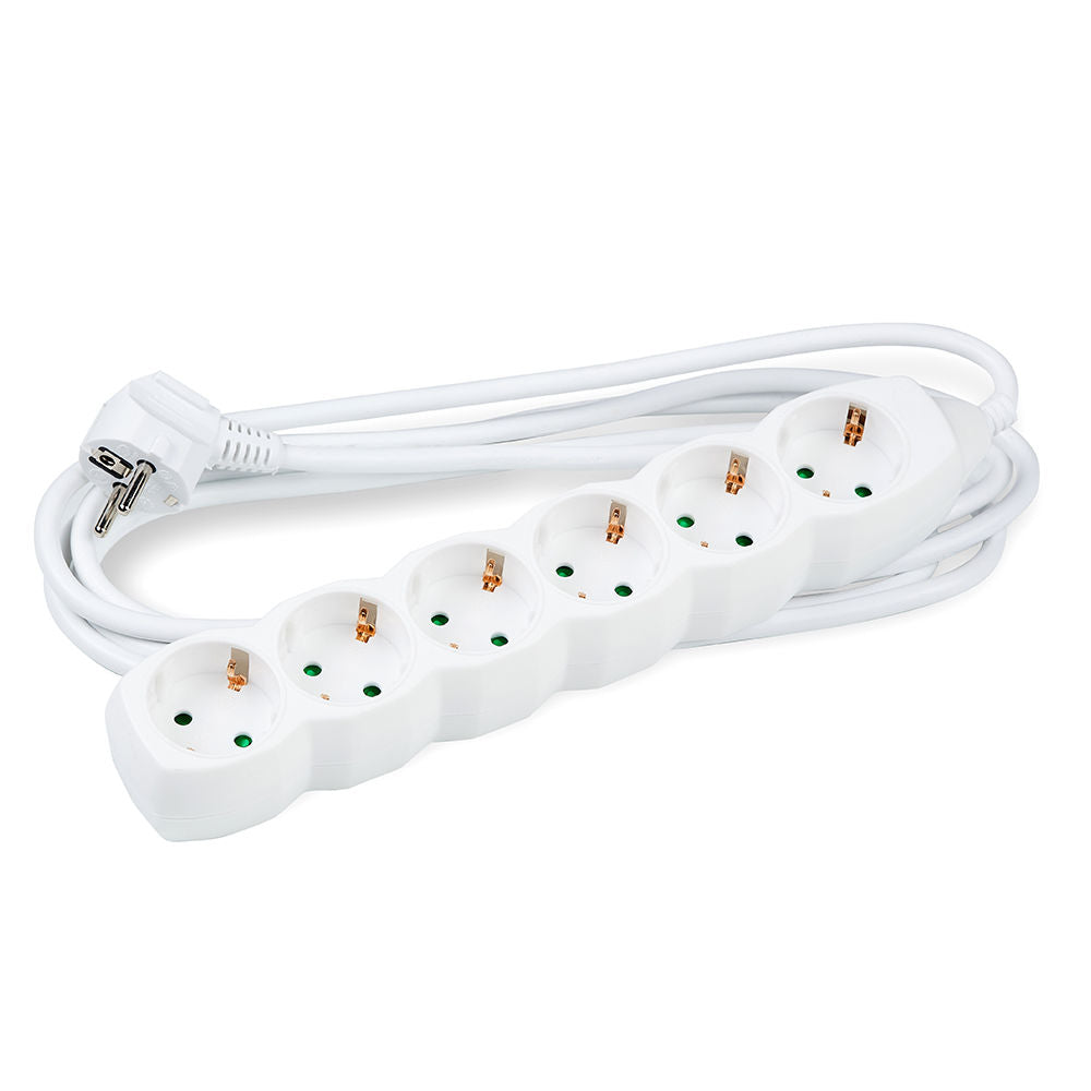Regleta Technik de 6 tomas Blanca, cable de cobre de 1.5m 1.5mm², 16A Schuko, 250V máx 3500W