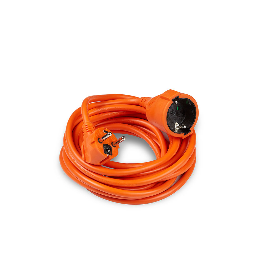 Cable de extensión Technik 1 toma 5m 3x1.5mm² 16A 250V naranja cable de alimentación flexible para uso interior y exterior