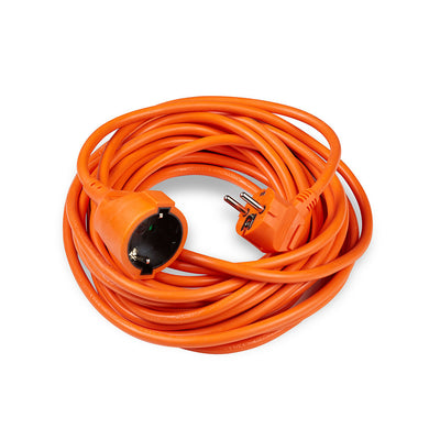 Cable de extensión Technik 10m 3x1.5mm² 16A naranja, 1 toma estándar UE para uso interior y exterior