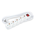 Regleta Technik 5 tomas, cable de cobre 3m 1.5mm², interruptor, Blanco, 16A