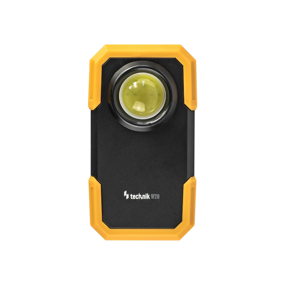 Linterna LED Technik W20 COB 250 lúmenes, alimentada por 3xAAA, cuerpo de plástico blanco, IPX2 con imán y clip