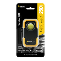 Linterna LED Technik W20 COB 250 lúmenes, alimentada por 3xAAA, cuerpo de plástico blanco, IPX2 con imán y clip