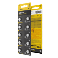 Batería de botón alcalina Technik Platinum AG9 LR45 394 1.5V 40mAh paquete de 10
