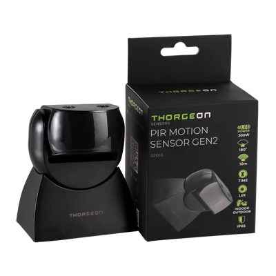 Thorgeon sensor de movimiento LED Negro montaje en superficie 180° IP65 máx 300W 220-240V CE RoHS