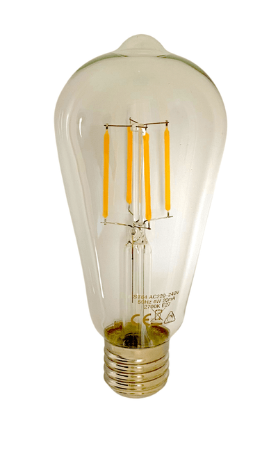 Lámpara de filamento LED LCB st64 edison de vidrio transparente e27 4w 390 lúmenes 2700k blanco cálido