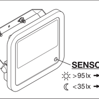 Ledvance LED Floodlight with Photocell 65W 8000 lumens 4000K Cool White IP65 IK10 100° Black CE RoHS
