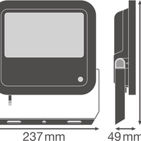 Ledvance LED Floodlight with Photocell 65W 8000 lumens 4000K Cool White IP65 IK10 100° Black CE RoHS