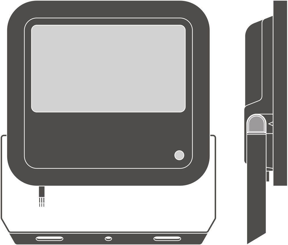 Ledvance LED Floodlight with Photocell 65W 8000 lumens 4000K Cool White IP65 IK10 100° Black CE RoHS