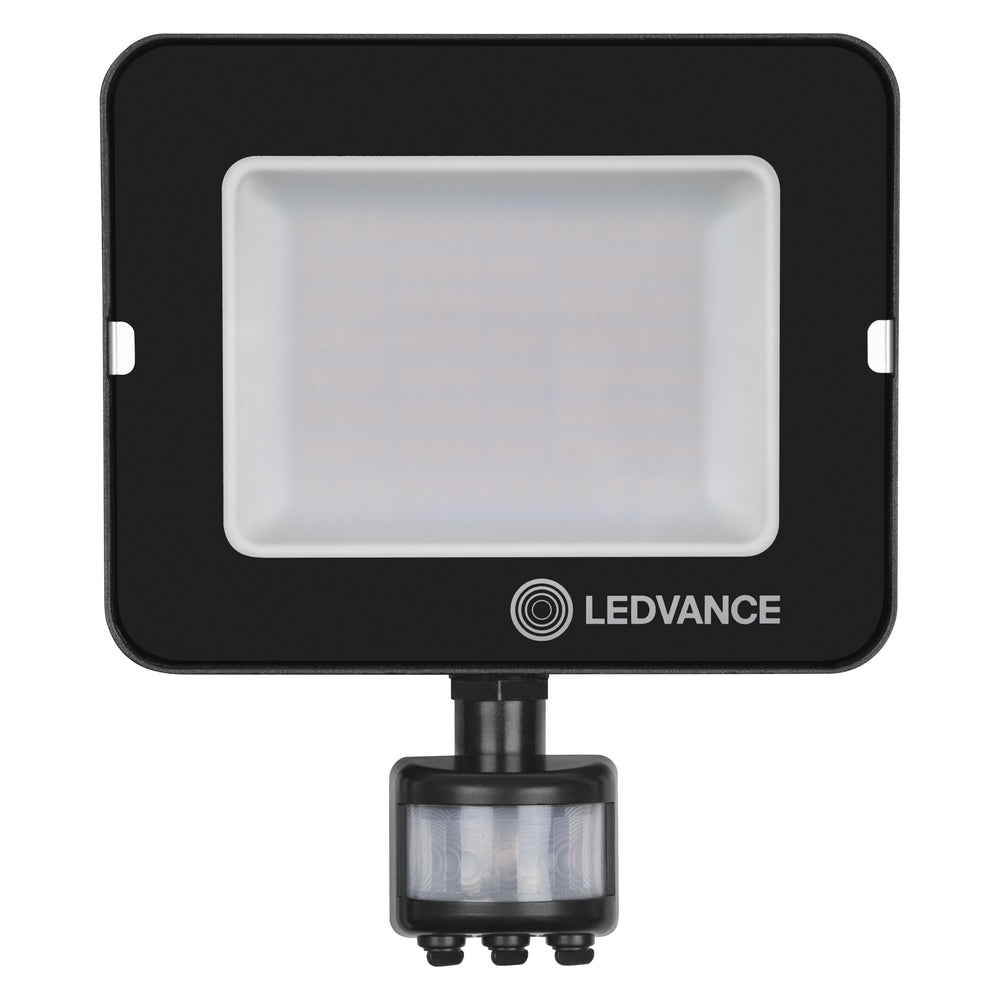 Ledvance LED Floodlight IP65 IK08 50W 4500 lumens 3000K Warm White Sensor Black Aluminium CE RoHS