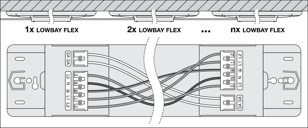 Ledvance LOW BAY FLEX 120mm LED, 42W, 6500 lumens, 4000K, 230V, IP20, CRI 80, Aluminium Housing, CE RoHS