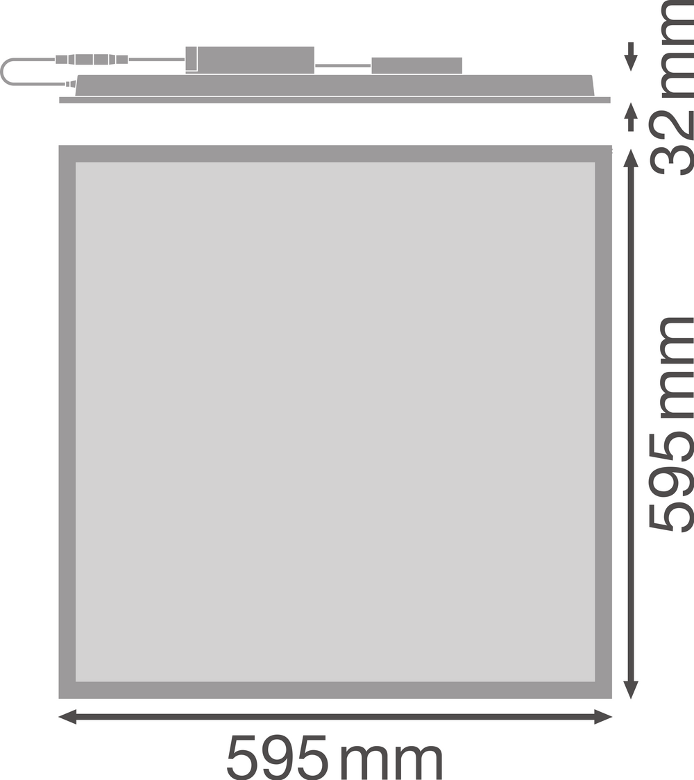 Panel LED Tsong 33W 4320 lúmenes 4000K 230V IP20 CRI 80 aluminio blanco 60x60cm serie comfort