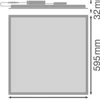Ledvance LED Panel 60x60cm, 33W, 3000K, 1300 lumens/W, IP20, CRI 80, 120° Beam, Aluminium, CE RoHS, for you