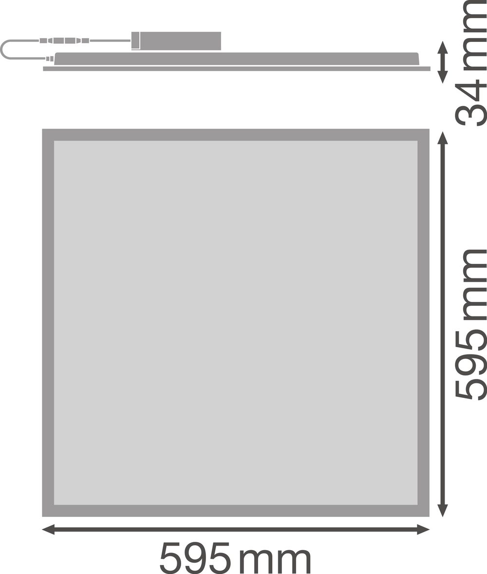 Panel LED Tsong 60x60cm 33W 6500K IP20 110 lúmenes/W 5 años de garantía CE RoHS