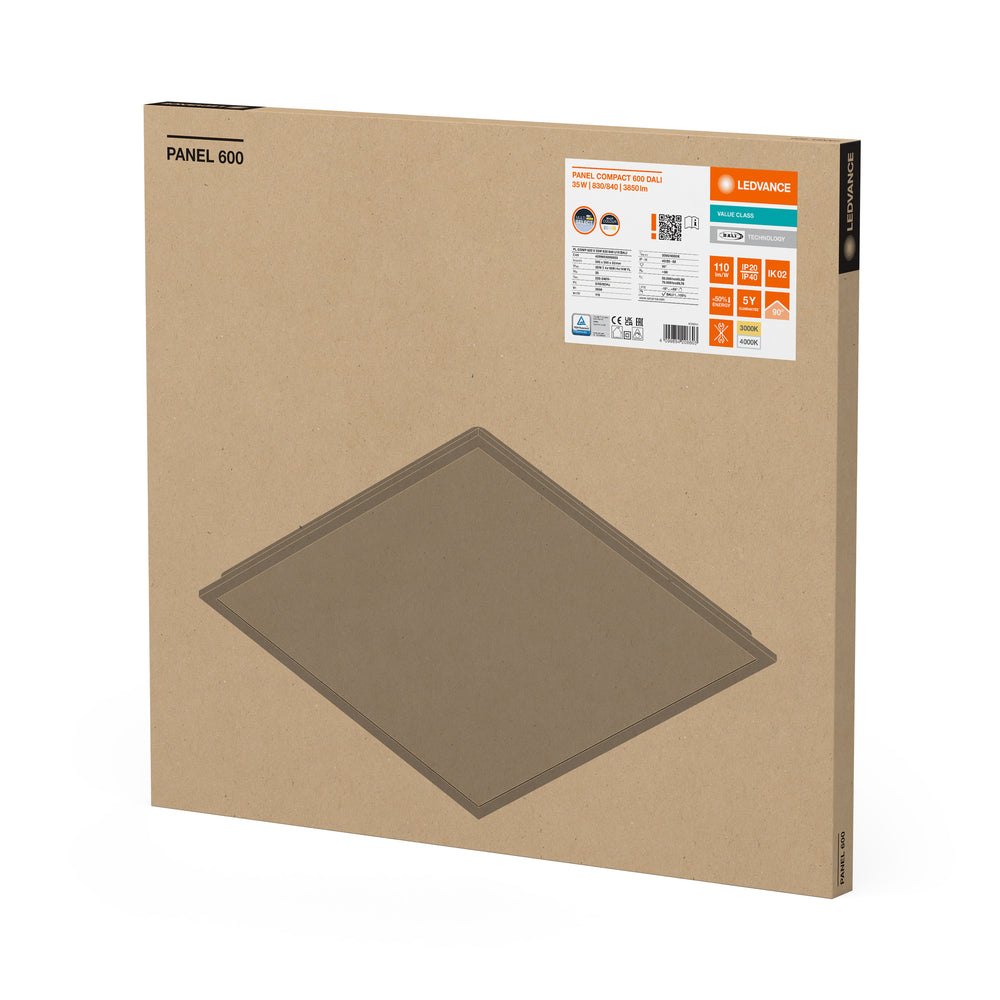 Panel LED Tsong 60x60cm 35W interruptor CCT 2700K 4000K 4200 lúmenes UGR19 IP20 regulable DALI