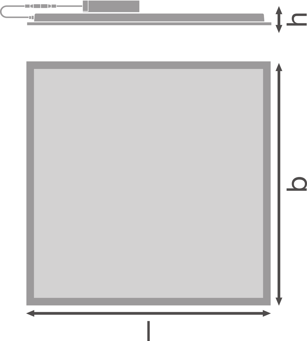Panel LED compacto Tsong 33W 3630 lúmenes 3000K 60x60cm Aluminio Blanco IP20 CRI 80 CE RoHS