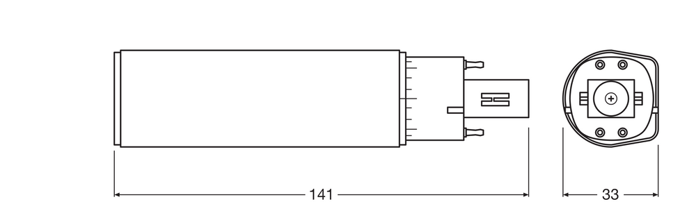 Lámpara Tsong LED PLC Dulux D/E G24Q-2 4 pines 10.5W 3000K 700 lúmenes Chip Philips IP20 230V Haz 120°