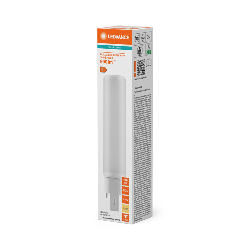 Lámpara Tsong LED PLC Dulux D/E G24Q-3 10,5W 1521 lúmenes 3000K Blanco Cálido 220-240V Chip Philips IP20