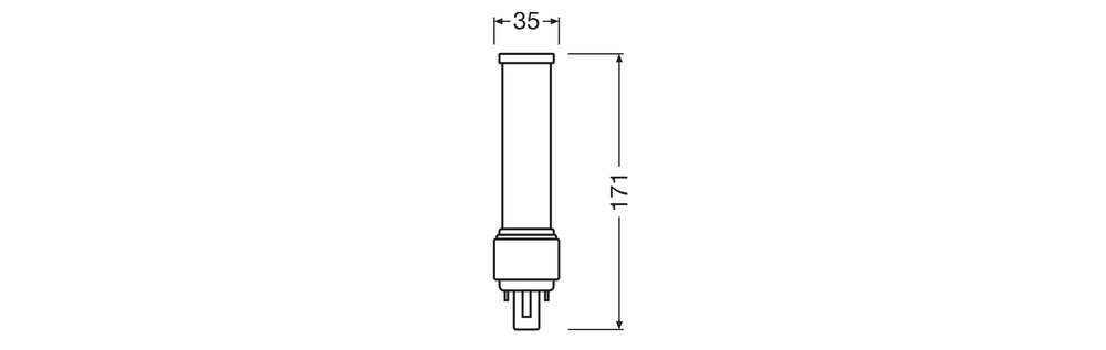 Ledvance LED PLC Dulux D 10.5W 1521 lumens 3000K G24Q-3 2Pin Lamp, Warm White, 230V, CRI 80, 120° Beam