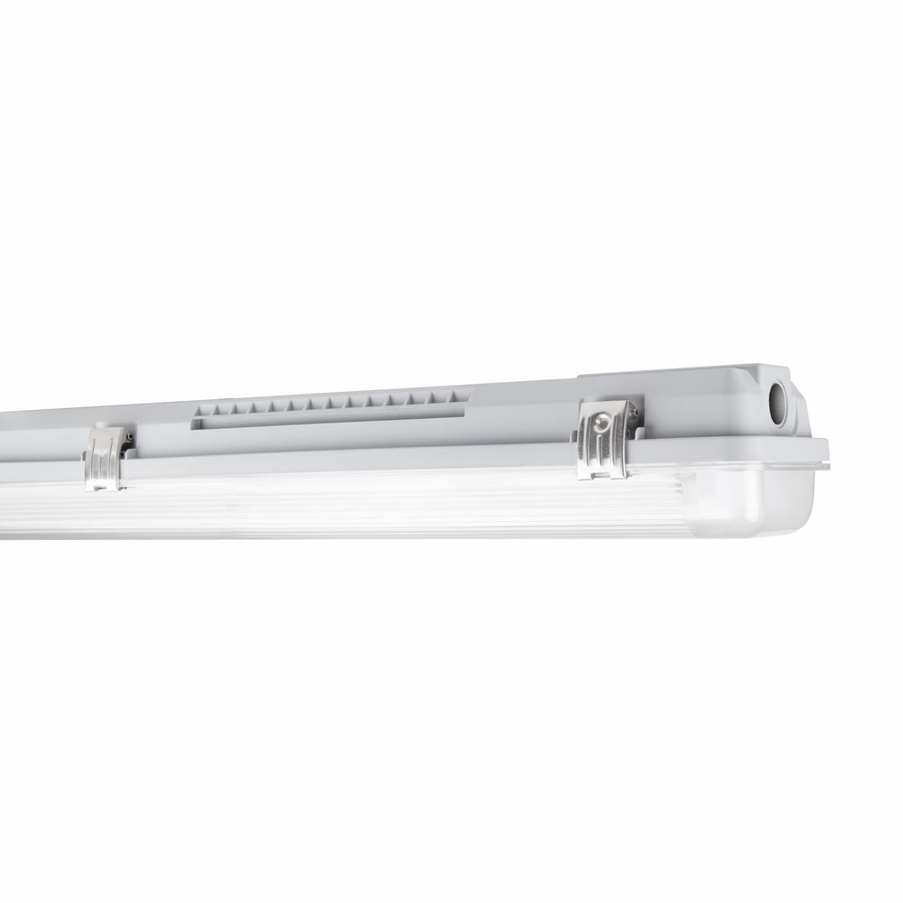 Luminaria para tubo LED Tsong 120cm IP65 impermeable para dos tubos LED, acabado en aluminio dorado mate