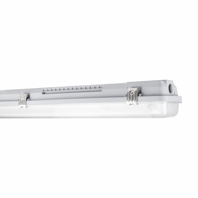 Luminaria para tubo LED Tsong 120cm IP65 impermeable para dos tubos LED, acabado en aluminio dorado mate