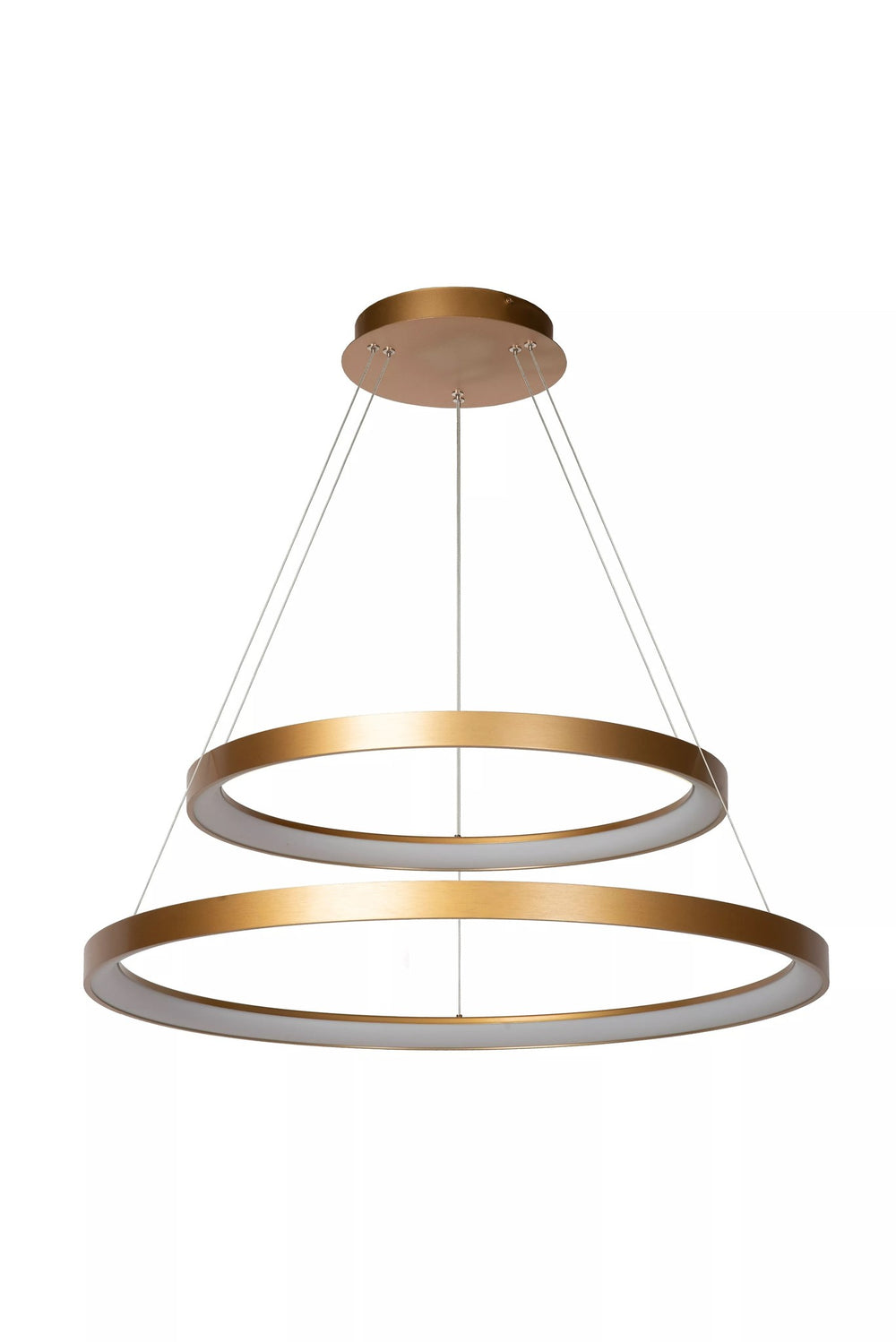 Lucide LED pendant light - dimmable 92W, 2700K warm gold brass finish - Ø 78 cm chandelier