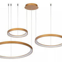 Lucide Vidal LED pendant light Ø78 cm 2700K matt gold