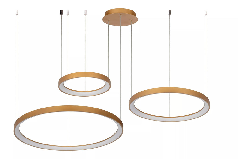 Lucide Vidal LED pendant light Ø78 cm 2700K matt gold