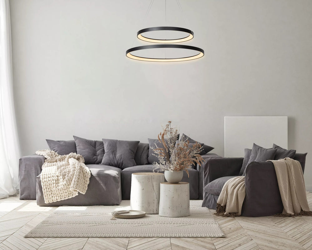 Lámpara colgante Lucide VIDAL Ø78 cm LED 92W 2700K regulable negro