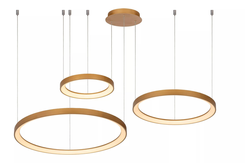 Lucide Vidal LED pendant light Ø78 cm 2700K matt gold