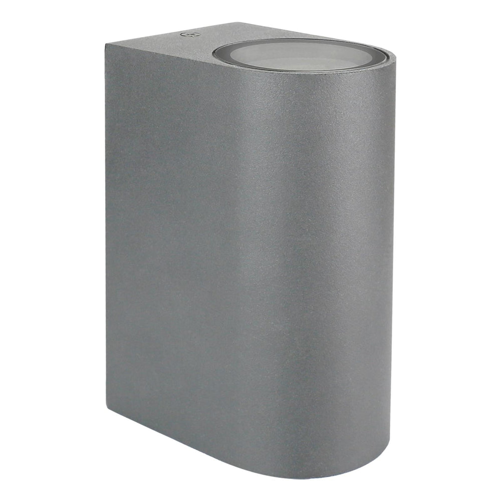 Aplique de pared LED Spectrum exterior arriba y abajo IP54 Gris GU10 2x6W carcasa policarbonato