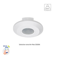 Sensor PIR inteligente Spectrum 360° de superficie, carga 2000W, alcance 8m, 1-10V, Wi-Fi BT, IP20, 230V