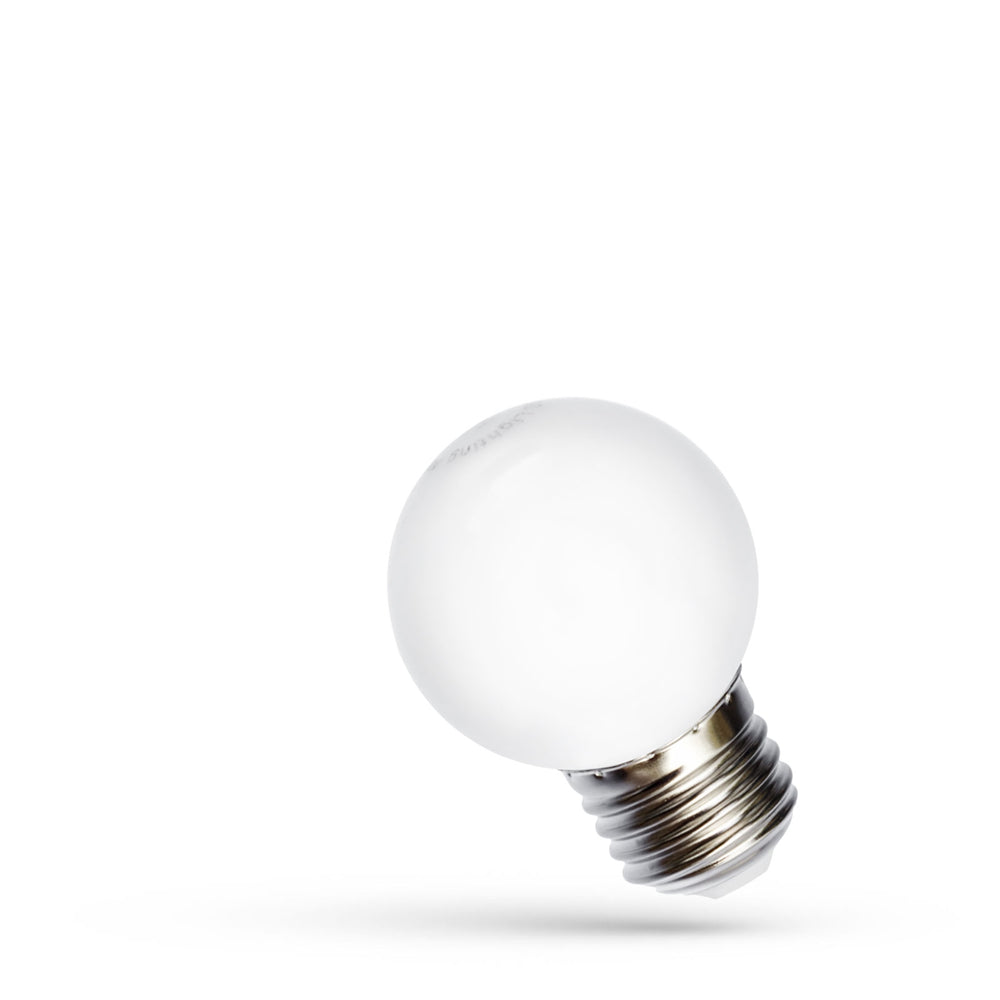 Spectrum LED bola G45 lámpara E27 RGB, 230V, 1W, 260° ángulo, larga duración, 400 lúmenes, no regulable, uso interior