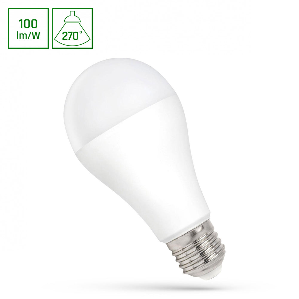Lámpara LED Spectrum E27 15W 3000K blanco cálido con 1500 lúmenes y haz de luz de 270° para uso interior