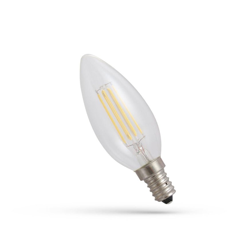 Lámpara de vela LED Spectrum E14 4W 2700K blanco cálido 450 lúmenes 300° ángulo de haz IP20 230V no regulable