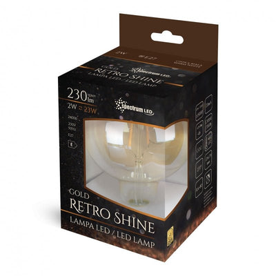 Spectrum LED globo g125 E27 230V 2W 2400K blanco cálido para iluminación ambiental 230 lúmenes diseño retro